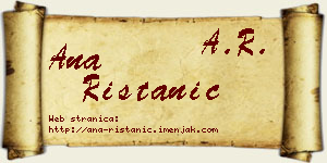 Ana Ristanić vizit kartica